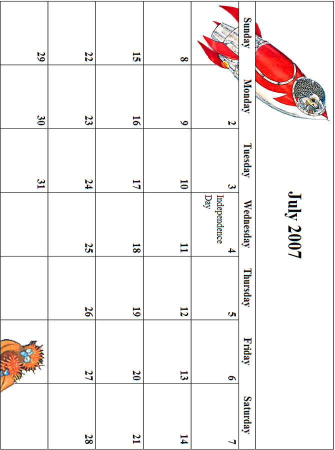 2007 July Calendar Grid