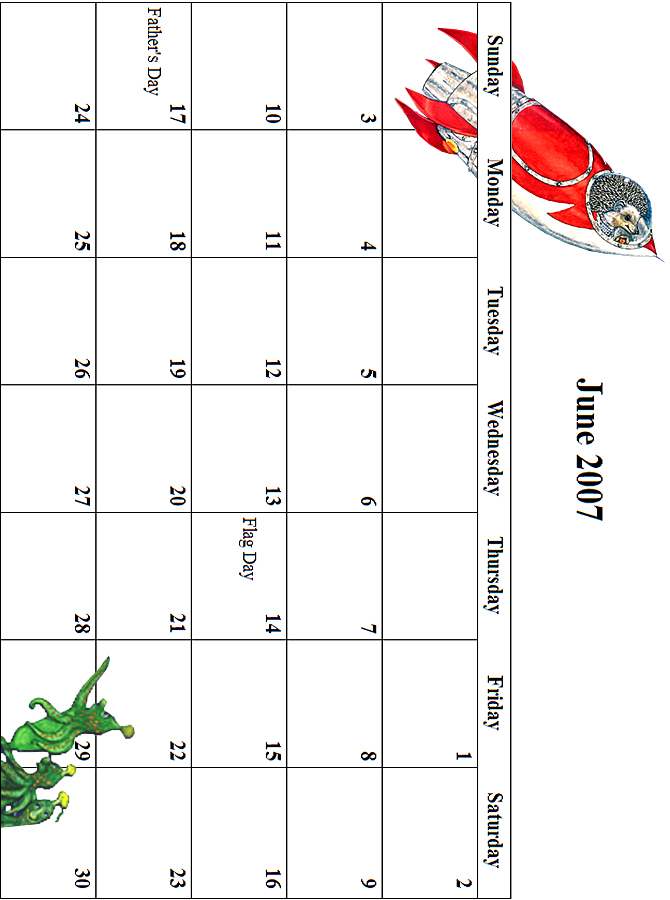 2007 June Calendar Grid