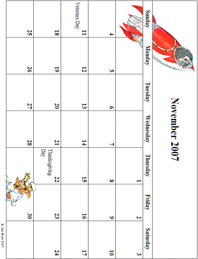 2007 November Calendar Grid