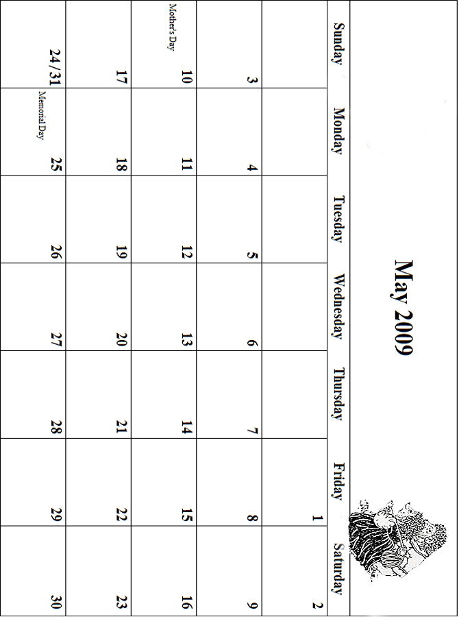 May 2009 Coloring Grid