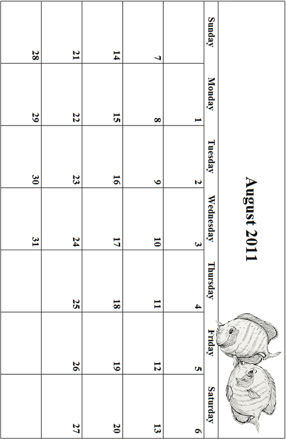 August 2011 Coloring Grid