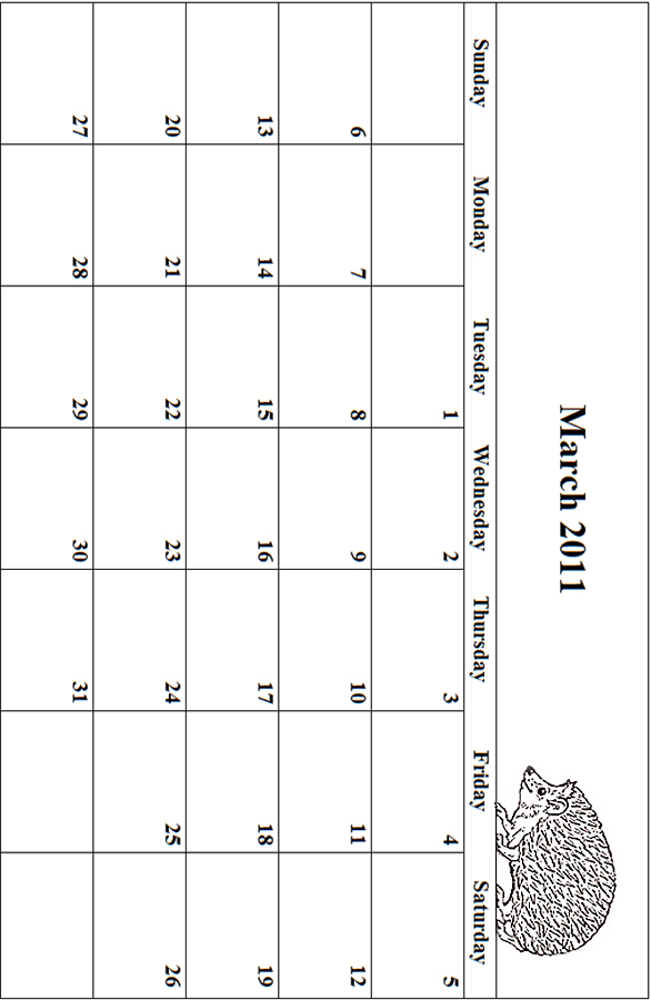 2011 March Coloring Grid