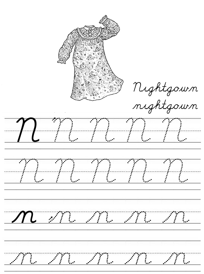 n in cursive