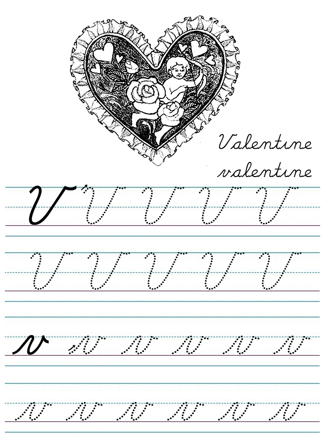 V in cursive