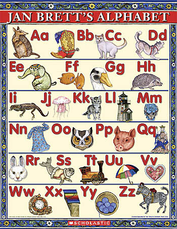  the sections together for your free complete Jan Brett Alphabet poster