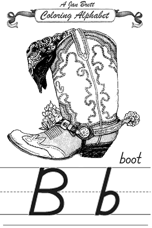 Coloring Alphabet Modern Boot