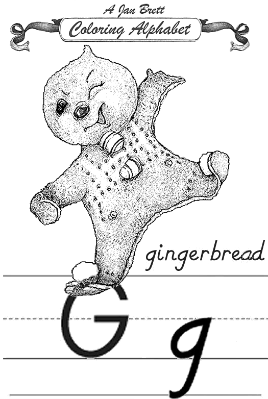 Coloring Alphabet Modern Gingerbread Baby