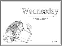 Jan Brett's Days of the Week Coloring Pages Times