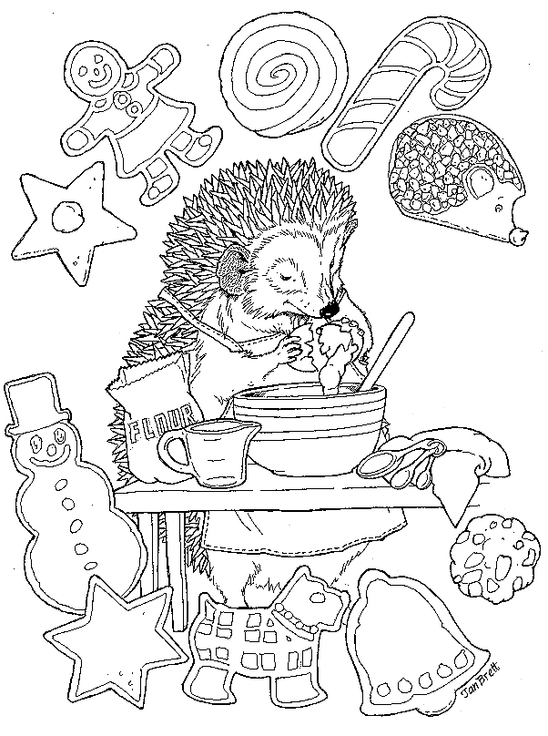 jan brett coloring pages for christmas - photo #1