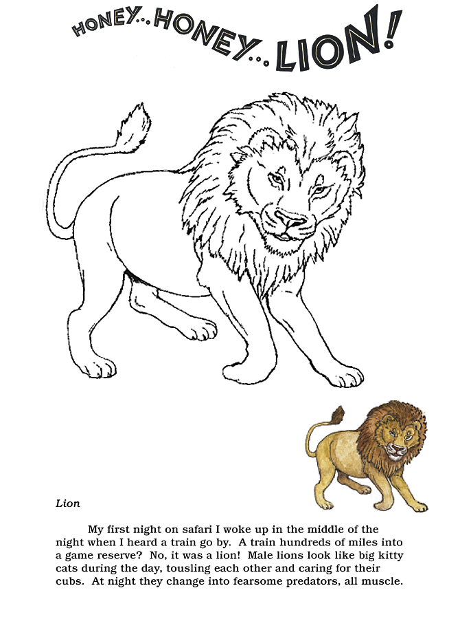 Honey...Honey...Lion! Coloring Pages  The Lion