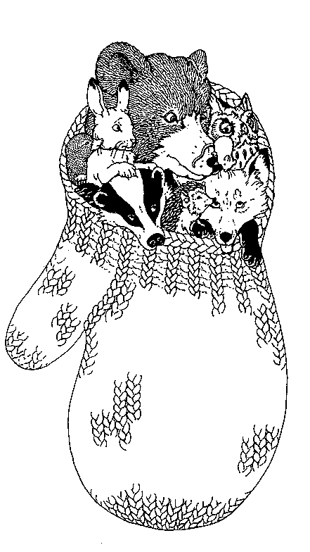 The Mitten animals coloring page