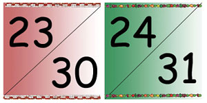 Pocket Calendar Dates 23/30 - 24/31