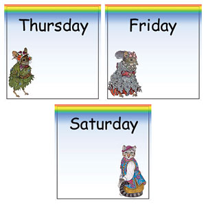 Pocket Calendar Days Thursday - Saturday
