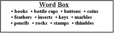 Collecting Word Search Activity Page