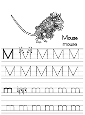 Coloring Alphabet Tracers M