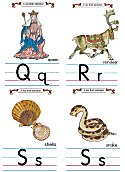 Flash Card Traditional Alphabet Q to S