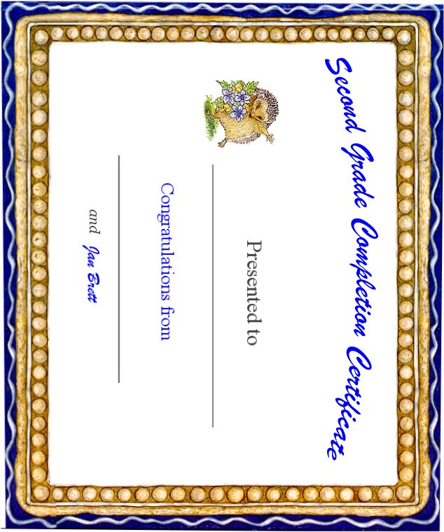 Second Grade Completion Certificate