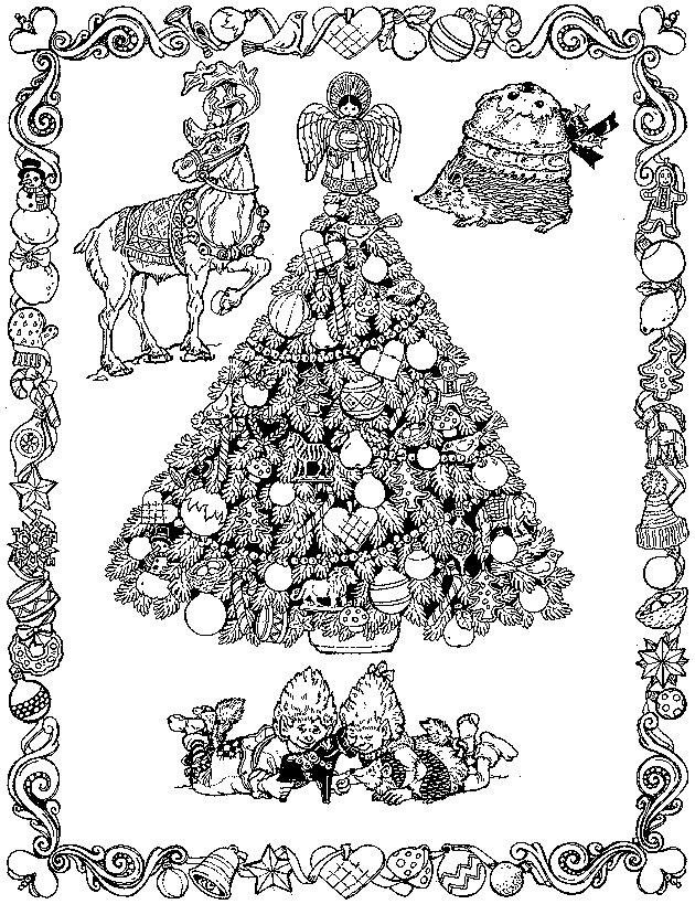 Christmas Trolls Coloring Page