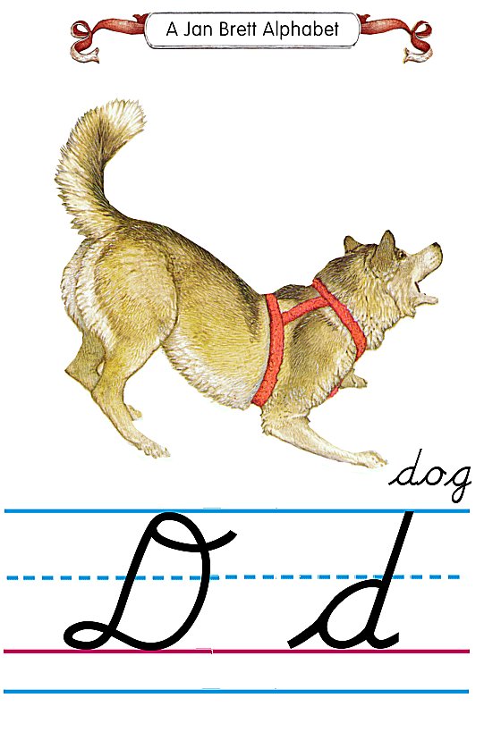 Cursive alphabet D dog