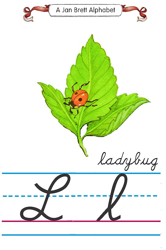 Cursive alphabet L ladybug