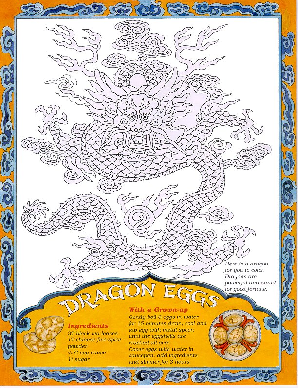 Dragon Eggs Recipe and Coloring Page