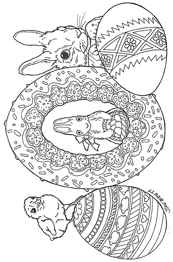 Easter Bunny Coloring Pages Adult Easter Egg 9