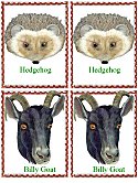 Matching Animals Game hedgehog and billy goat