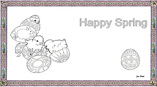 Happy Spring Coloring Place Mat