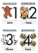 Flash Card Numbers 1 to 4