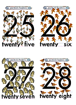 Numbers Flash Cards 25 to 28