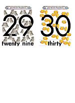 Numbers Flash Cards 29 to 30