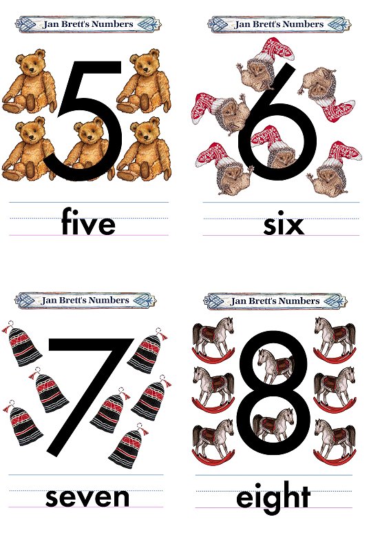 Numbers Flash Cards 5 to 8