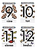 Flash Card Numbers 9 to 12