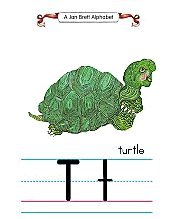 Jan Brett Alphabet Letter T Turtle