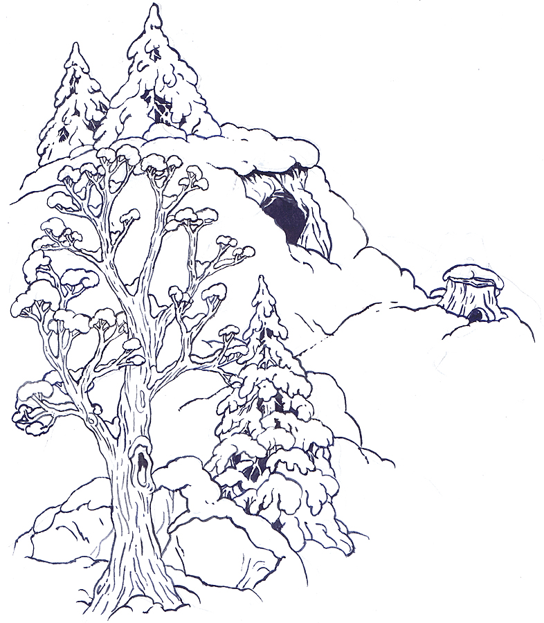 The Background Hill coloring page