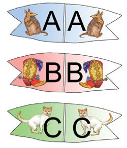 Toothpick Alphabet Flags A - C