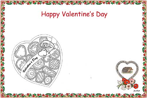 Valentine's Day Coloring Place Mat